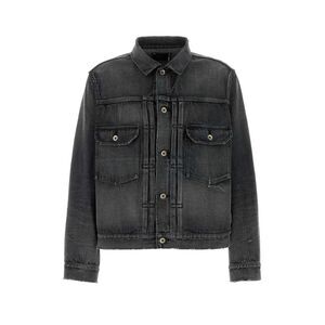 Sacai Men Black Denim Jacket